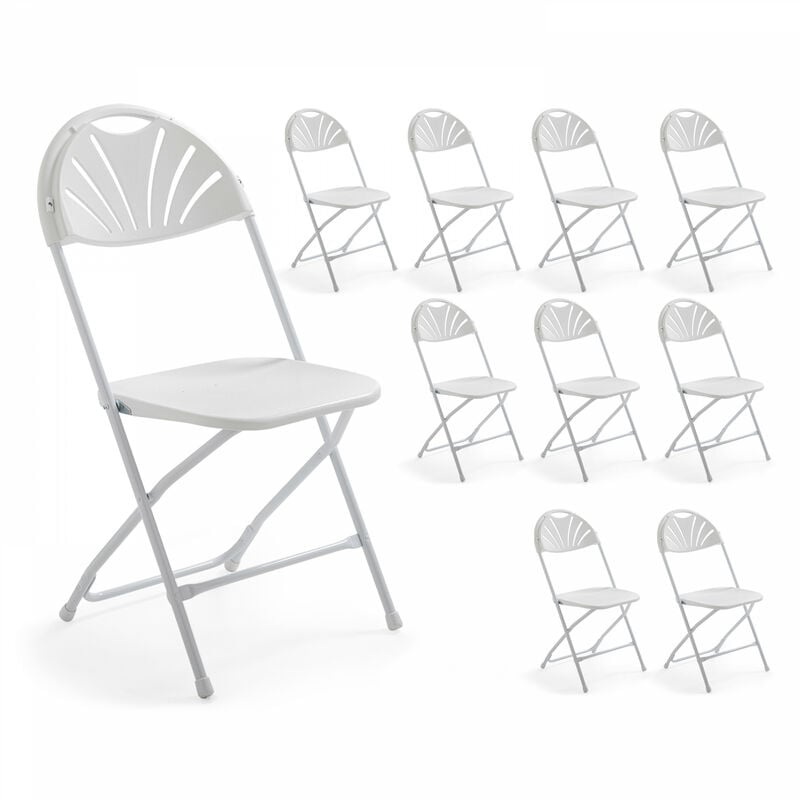 Rekkem - Lot de 10 chaises pliantes ajourées