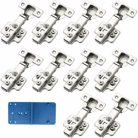 Lot de 10 Charniere Porte Placard Charniere 110 Degré Charniere Invisible Charniere Porte Cuisine Charniere Porte Charniere Inox Complètement Recouvrante Charnieres,ladacèe