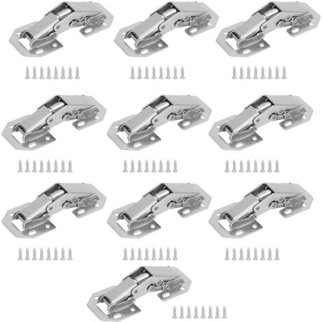 Lot de 10 charnières de porte à fermeture douce sans perçage pour armoire