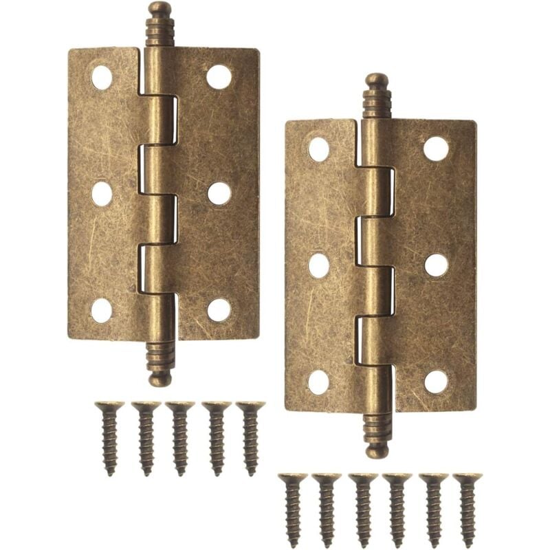 Gotrays - Lot de 10 charnières en métal antique, charnières en fer, design classique, pour armoires, portes, coffres, boîtes de conserve, style