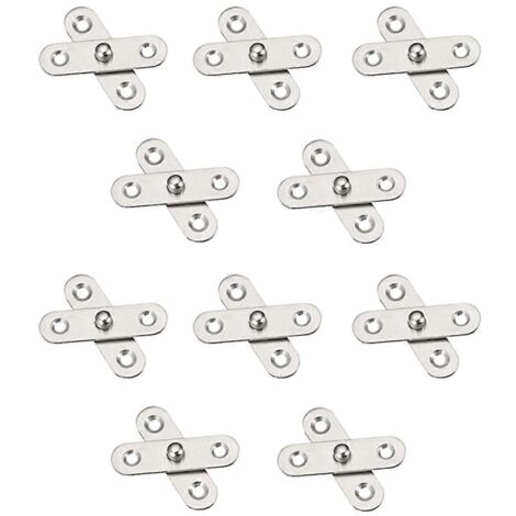 Lot de 10 charnières invisibles pour porte de placard de cuisine, rotation à 360°, couleur argent.
