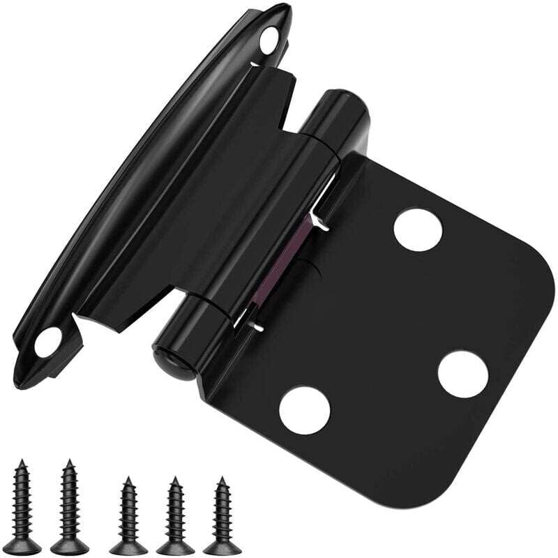 Lot de 10 Charnières Noir Armoire à Fermeture Automatique avec Vis Charnière Meuble Métallique