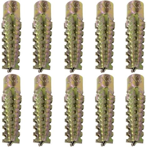 Lot de 10 chevilles à expansion en métal M6x32mm Fixation béton, béton cellulaire, carreaux de plâtre Résistance élevée, montage sans pré-perçage