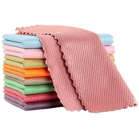 Lot de 10 chiffons de nettoyage en microfibre, Nano sans rayures, pour voiture, fenêtre, lunettes, cuisine, bain, 40 x 30 cm