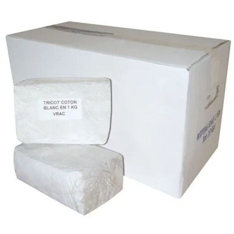 Lot de 10 chiffons en coton blanc 1 kg – Absorption optimale – Durabilité accrue pour nettoyage professionnel – Global Hygiene