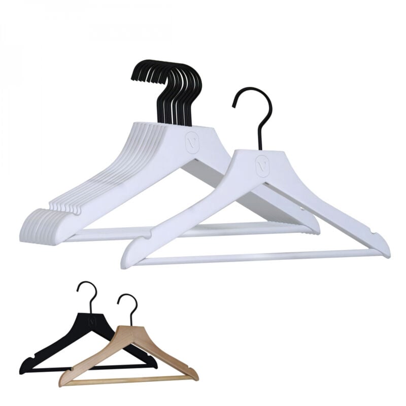 Lot de 40 cintres 32 cm pour vêtements enfant premium avec crochet pivotant à 360° - Blanc - Vivezen