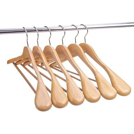 Lot De 40 Cintres Bois Relaxdays - Épaules Larges, Crochet Rotatif 360°, Traverse Pour Pantalon, Pour Costumes Et Chemises