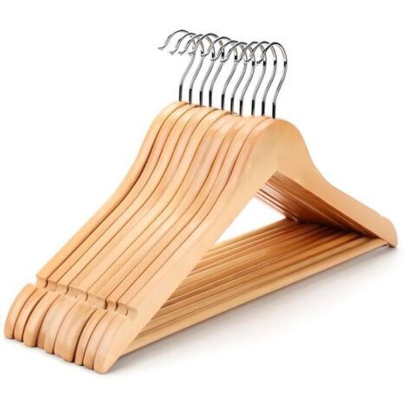 Lot de 10 cintres en bois pour garde-robe Cintre