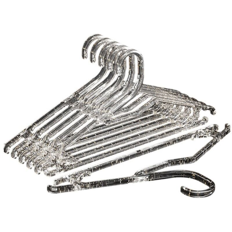 Lot de 10 cintres en plastique transparent, cintres pour chemises, cintres robustes pour vêtements
