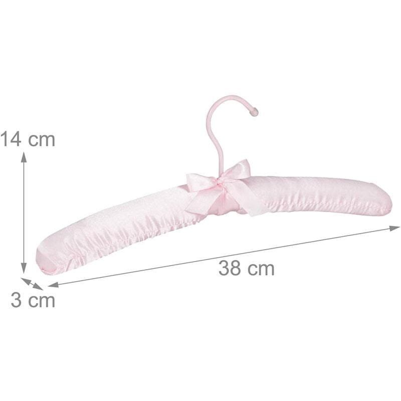 Lot de 10 cintres en satin rose