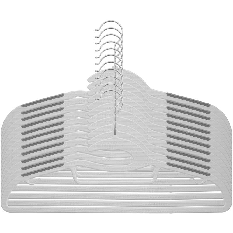 Lot de 10 cintres extra larges en plastique antidérapants et épais