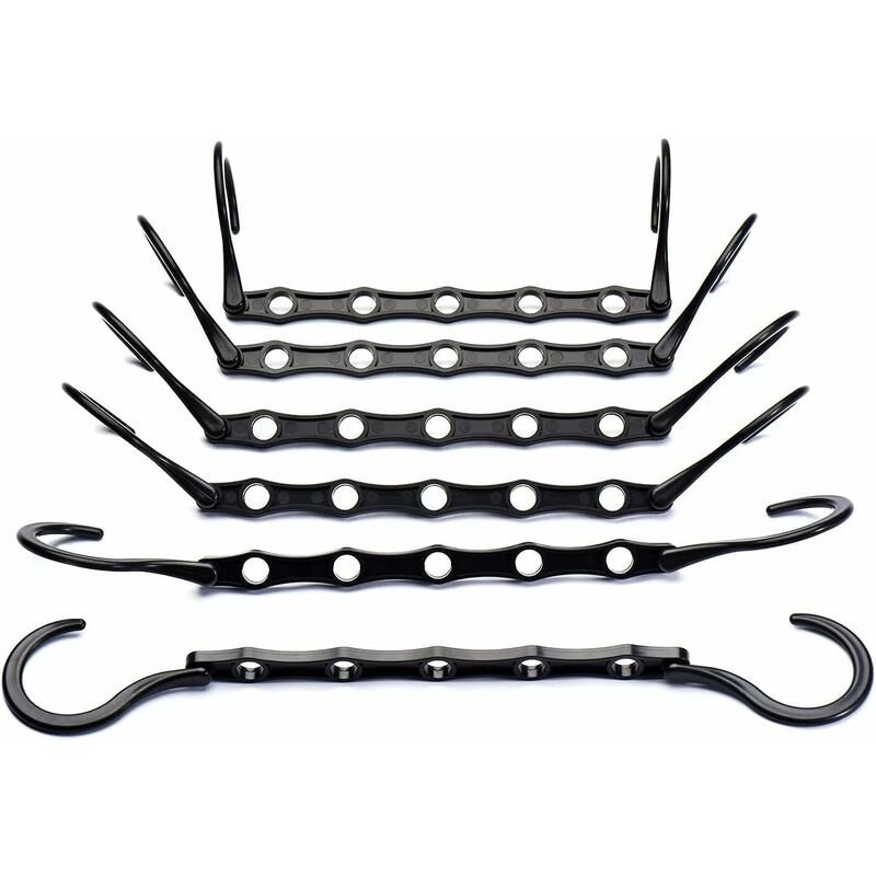 Lot de 10 Cintres Magiques Organisateur de Noir 38CM Cintre Garde-Robe Rangement pour Vêtements Gain de Place dans les Placard