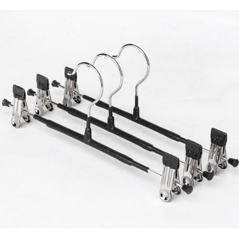 Lot de 10 cintres métalliques à pince, cintres antidérapants pour pantalons