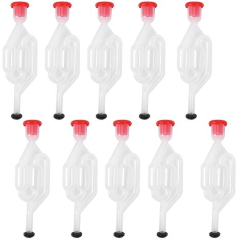 Lot de 10 clapets anti-retour pour fermentation du vin, joints d'étanchéité et barboteur, outils de brassage amateur (voir photo).