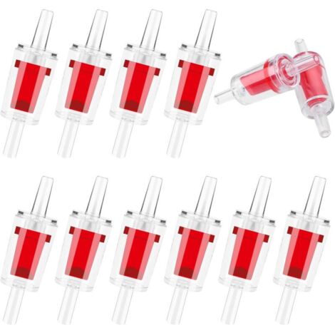 Lot de 10 clapets anti-retour unidirectionnels en plastique pour pompes à air – Pour tuyaux d'air standard de 3/16"