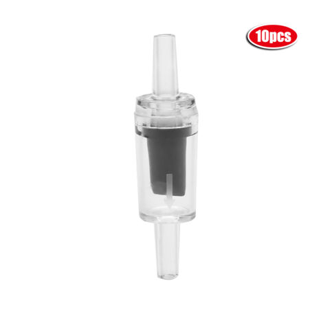 Lot de 10 clapets anti-retour unidirectionnels noirs pour pompe à air et oxygène d'aquarium.