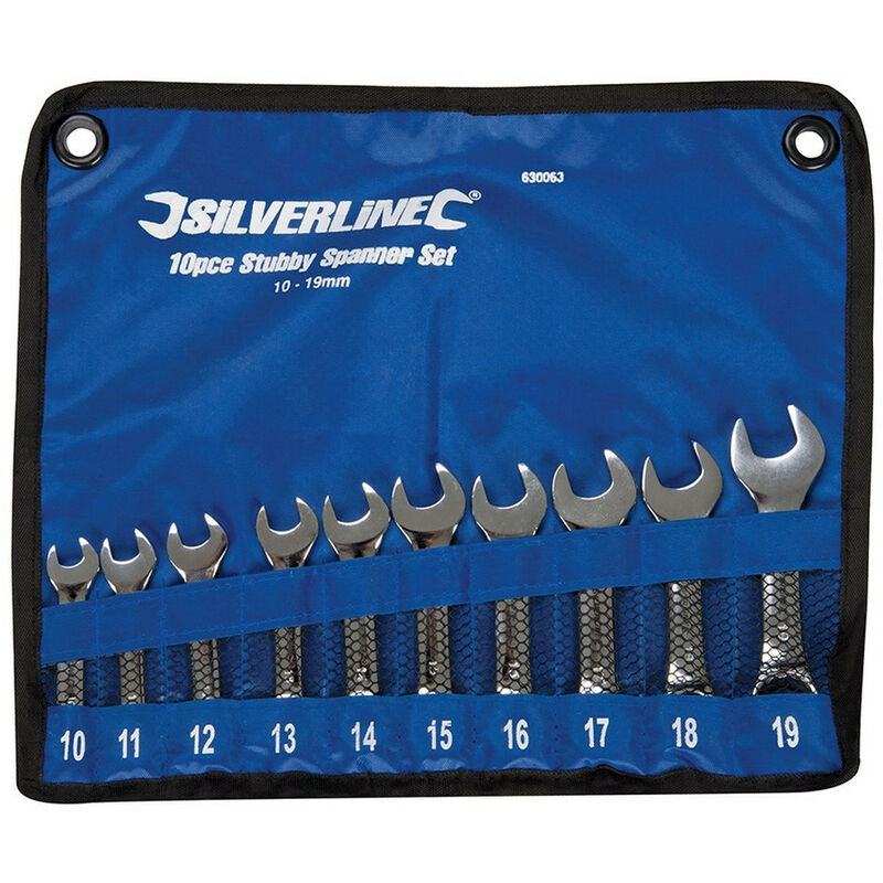 Silverline - Lot de 10 cles courtes mixtes (plate et a oeil) de 10 a 19 mm