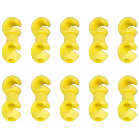 Lot de 10 clips rotatifs pour câbles de vélo VTT, avec crochets, pour dérailleur, freins et manettes de vitesses. Modèle : jaune.-AquaForge