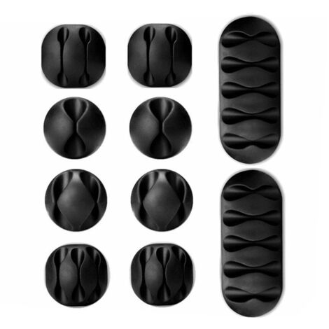 Lot de 10 clips, supports et cache-câbles résistants pour votre bureau-AquaForge