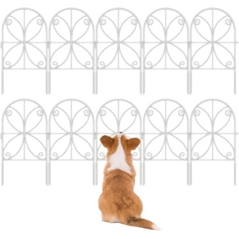 Lot de 10 clôtures de jardin pour animaux de compagnie - clôture légère et