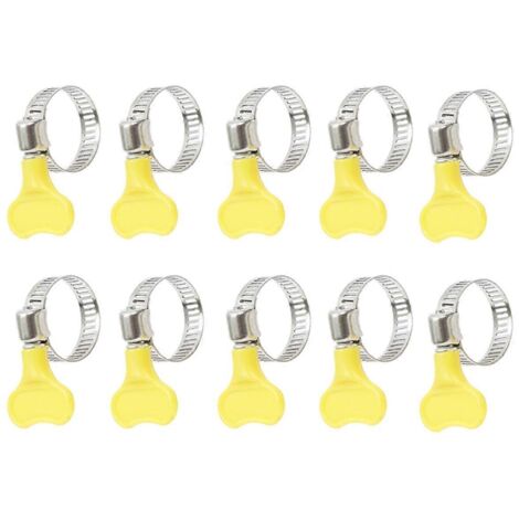 Lot de 10 colliers de serrage papillon réglables en acier inoxydable 32-44 mm