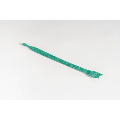 Lot de 10 Colliers textiles ré-ouvrables auto-agrippant Velcro® Vert 200x12.5mm - HellermannTyton