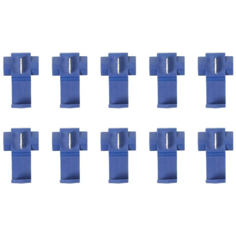Lot de 10 connecteurs rapides bleus pour fil de 1 - 2,5 mm de diamètre