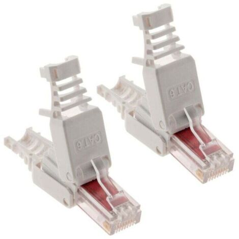 Lot de 10 connecteurs réseau RJ45, Cat6, Cat7, Cat5, avec câble LAN, sans outil