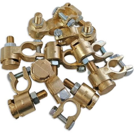Lot de 10 cosses de batterie négatives double serrage – Diamètre passage câble 12.5mm – Connexion sécurisée et fiable