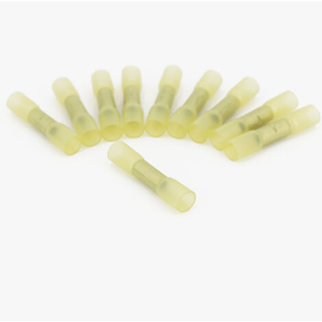 Lot de 10 Cosses de connexion thermorétractables isolées JAUNE