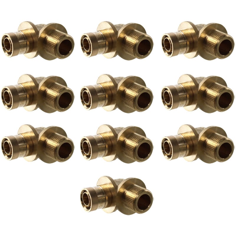 Lot de 10 Coudes per à glissement Ø16 - Mâle fixe 1/2' (15/21) Ibp Bänninger