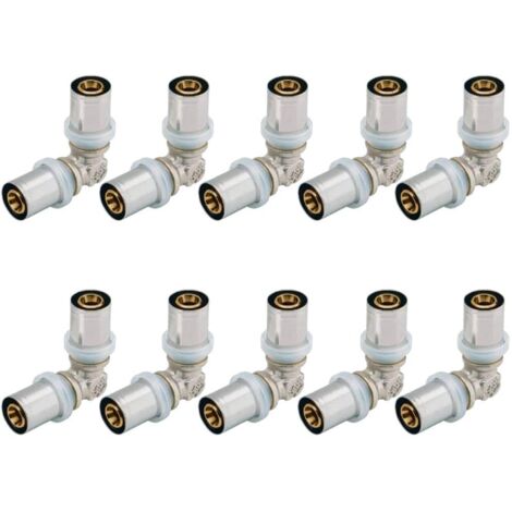 Lot de 10 Coudes 90 degrés multicouche à sertir D20 RBM profil TH-H-U-B-F