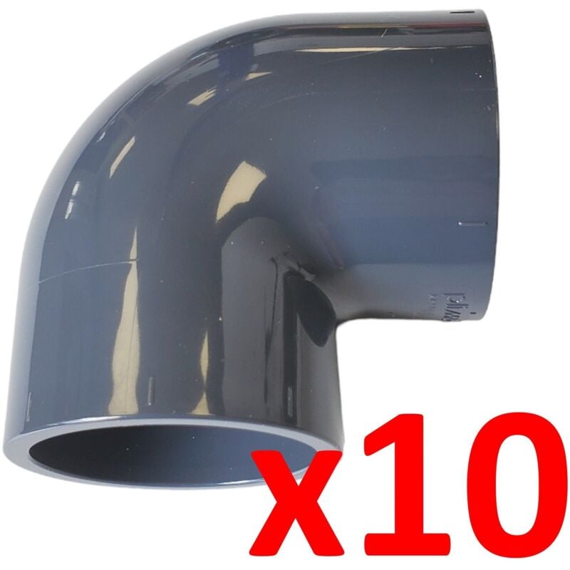 Lot de 10 Coudes angle 90° Pvc pression diam. 50
