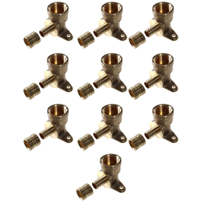 Lot de 10 Coudes applique per à glissement Ø16 - Femelle fixe 1/2' (15/21) Ibp Bänninger