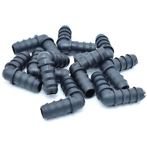 Lot de 10 coudes cannelés 16x16 pour micro irrigation