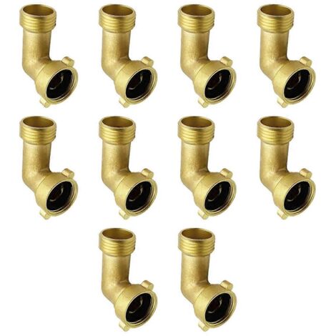 Lot de 10 coudes de tuyau d'arrosage à 90 degrés, adaptateur de tuyau 3/4 pouce