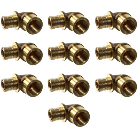 Lot de 10 Coudes PER à glissement Ø16 - Femelle fixe 3/8" (12/17) - IBP Bänninger