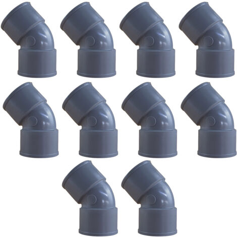Lot de 10 Coudes PVC 45° Femelle/Femelle Ø40 - First Plast