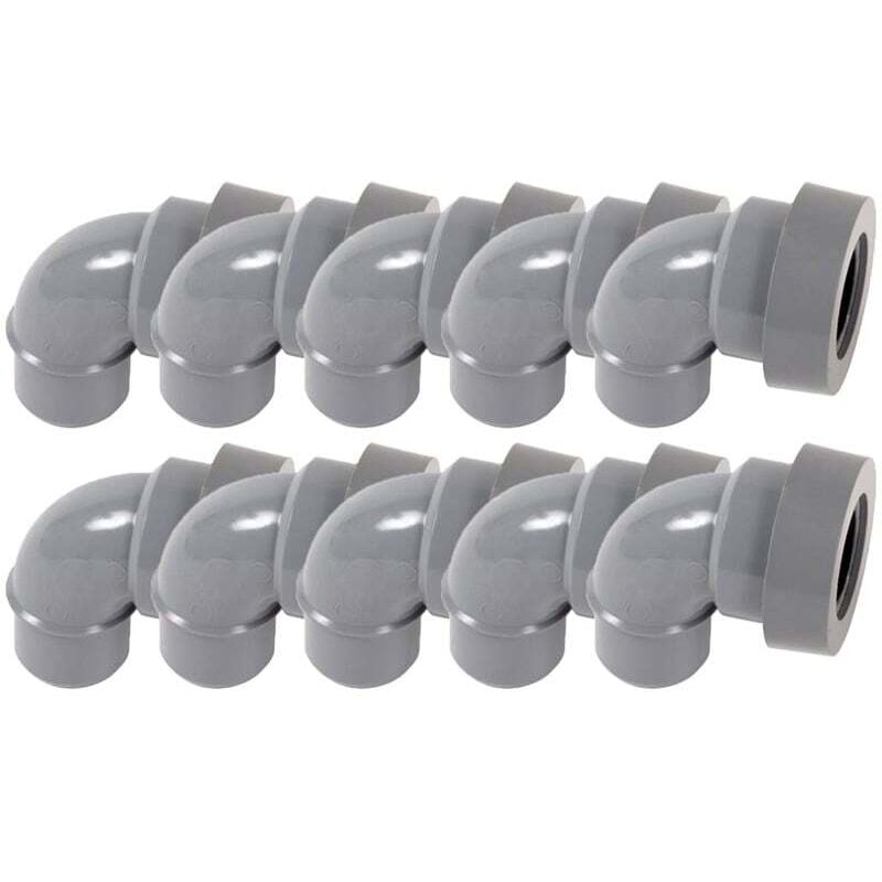 Nicoll - Lot de 10 coudes pvc évacuation Ø40 Mâle Femelle 87°30