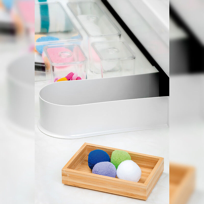 Emuca - 3051621 Lot de 10 Economiseurs de siphon de tiroir de bain, courbés, Plastique, Gris