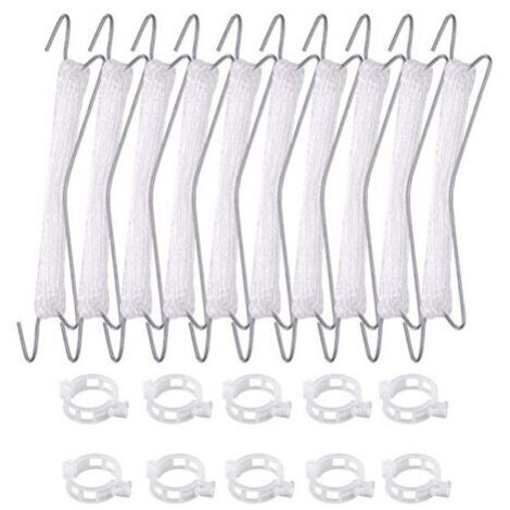 Lot de 10 crochets à tomates avec corde, tomates et concombres, serres pour autres légumes,10 crochets (10 mètres de fil) + 20 boucles