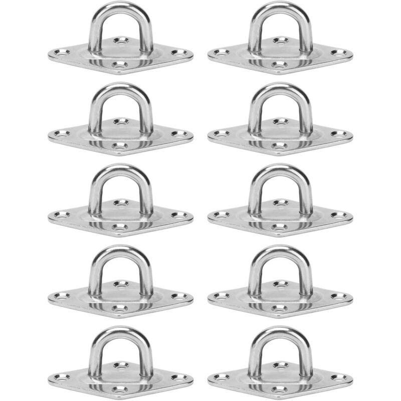 Ineasicer - Lot de 10 crochets de suspension robustes en acier inoxydable 316, adaptés à une installation intérieure ou extérieure à divers endroits