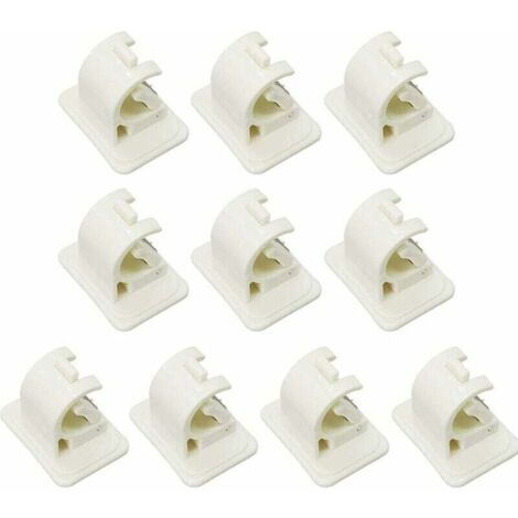 Lot De 10 Crochets Support De Tringle à Rideau Auto-AdhéSif, Pas De Supports De Crochet De Draperie De Forage, Support De Tige De Fixation, pour Serviettes, Rideaux, Manteaux