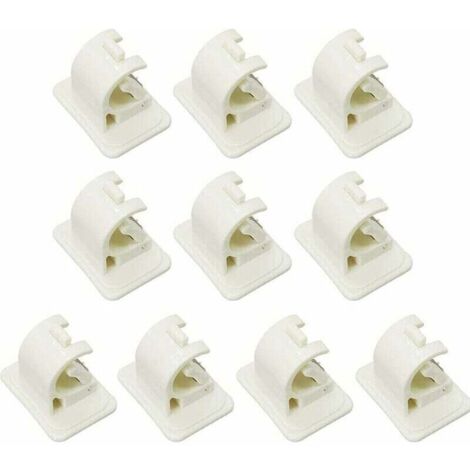 Lot De 10 Crochets Support De Tringle à Rideau Auto-AdhéSif, Pas De Supports De Crochet De Draperie De Forage, Support De Tige De Fixation, pour Serviettes, Rideaux, Manteaux
