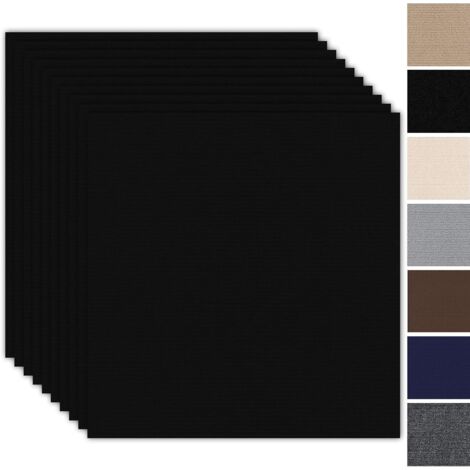 Lot de 10 Dalles Tapis Autocollant 30x30 Cm Noir Pour Maison Bureau Commercial