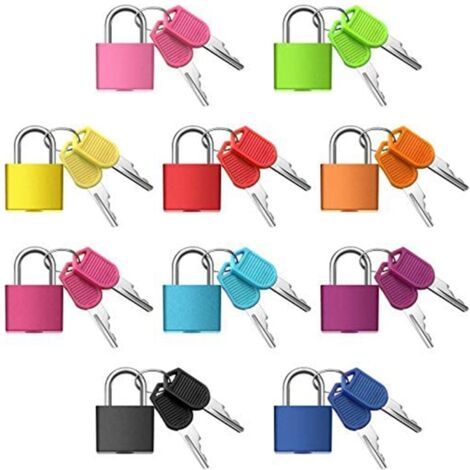 Lot de 10 de Valise avec CléS, Petits de Bagages Multicolores en MéTal pour D'Association de Salle de Sport Scolaire