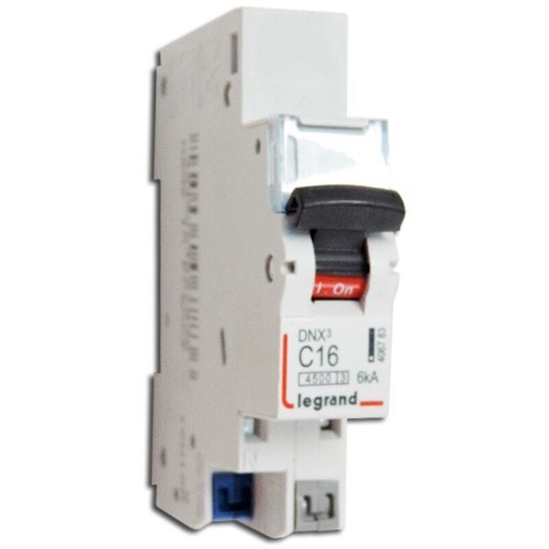 Lot de 10 Disjoncteurs DNX3 4500 - auto/auto - u+n 230V 16A - 4,5kA - courbe c - 1 mod (406783)