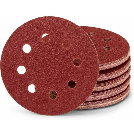 Lot de 10 disques abrasifs 125 mm grain 180 pour ponceuse excentrique – 8 trous – Papier abrasif professionnel