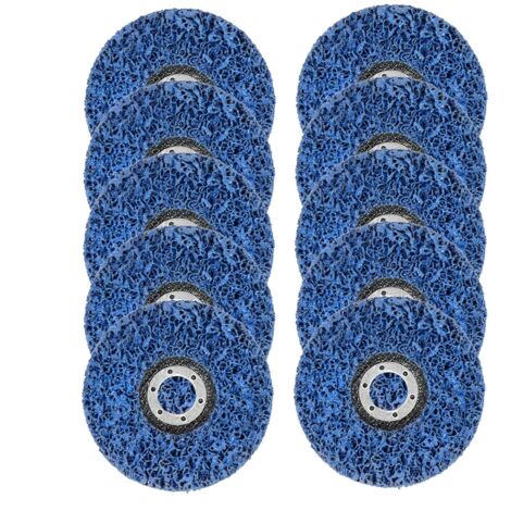Lot de 10 disques de décapage pour meuleuse d'angle, 115 mm, 4,5 pouces, pour enlever la peinture, la rouille, les soudures, l'oxydation (bleu)