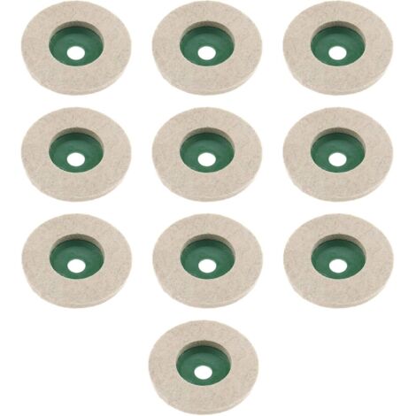 Lot de 10 disques de polissage en feutre de laine pour meuleuse d'angle en céramique, marbre, bois, 97 mm